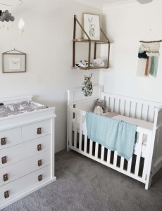 Nursery Design- Change Table, Shelves and Cot