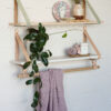 Leather Strap Shelf with Hanging Rail